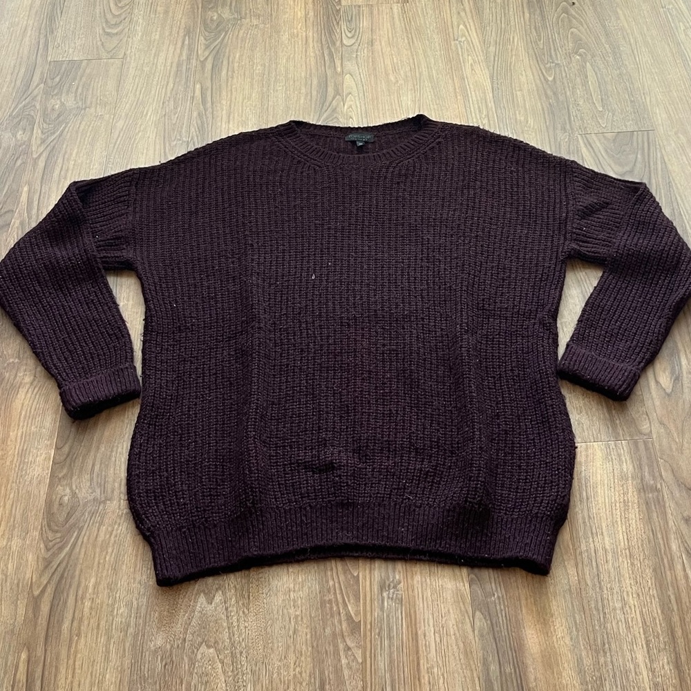 Topshop | Oversized Sweater | Burgundy | Size 8